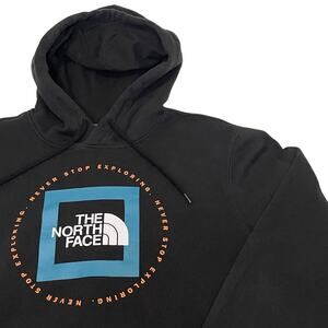 The North Face "Never Stop Exploring" Graphic Hoodie Men's M | Black Sweatshirt